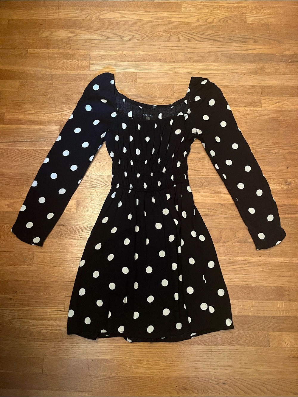 Reformation Black and White Polka Dot Mini Dress